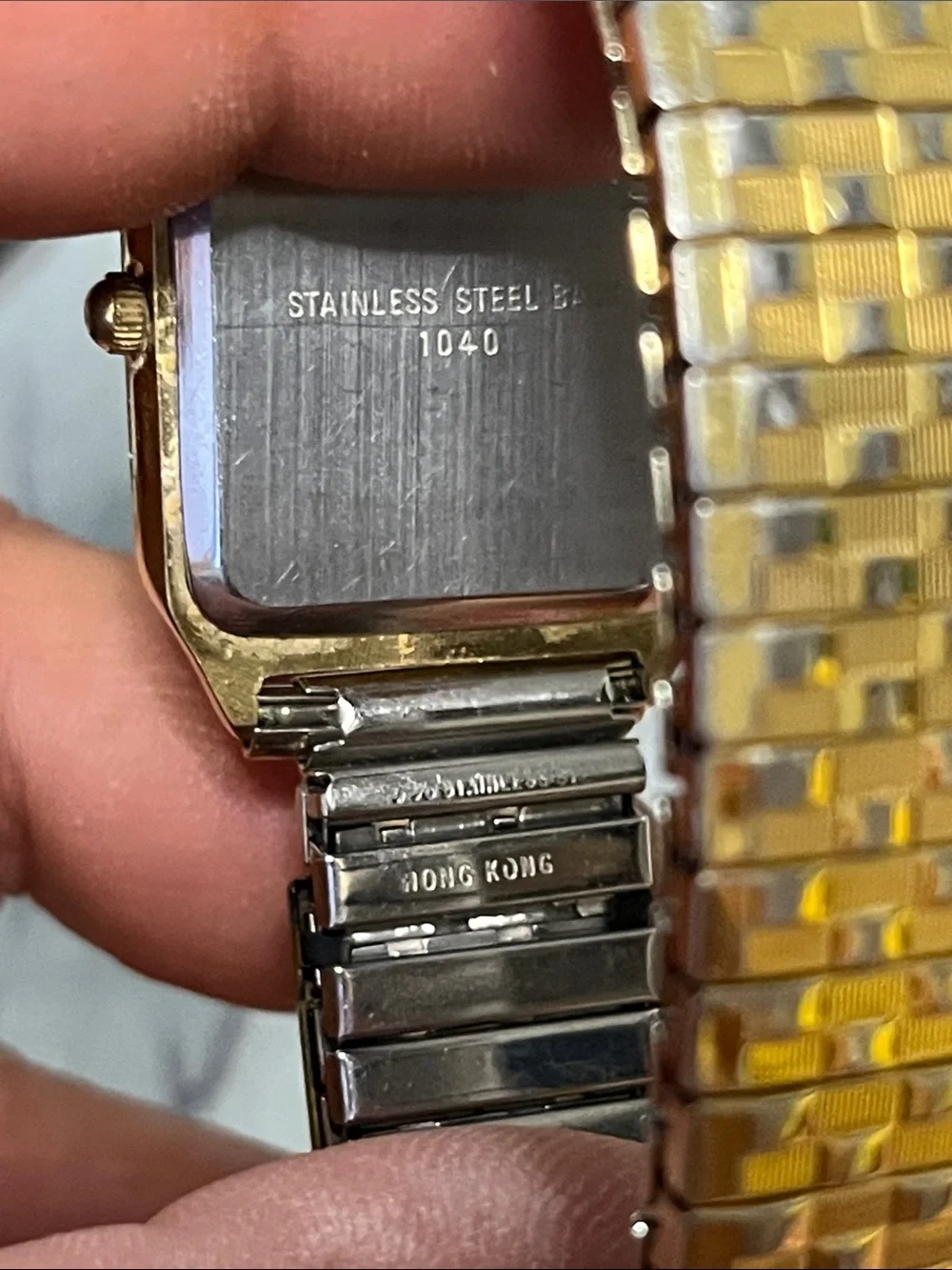 Gold-Tone Women's Watch with Black Dial and Black Bracelet Accent